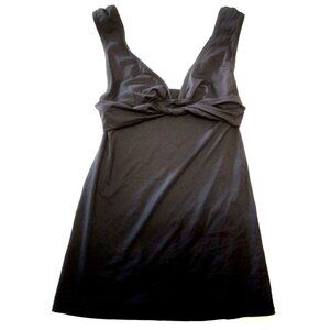3/10 DKNY Donna Karan Twist Front Tankini Top 6 M Black Slimming EUC